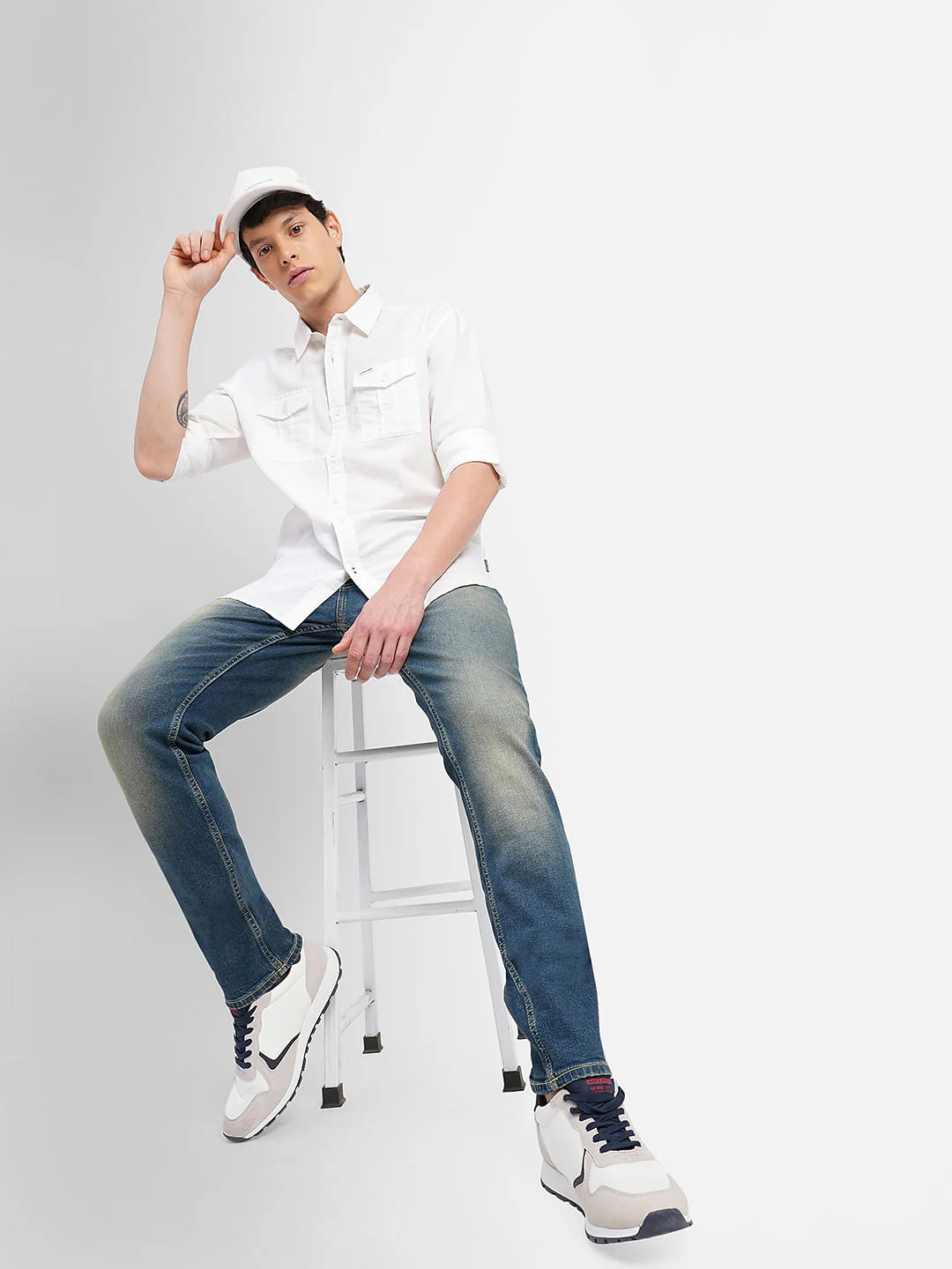 Blue Low Rise Washed Ben Skinny Jeans