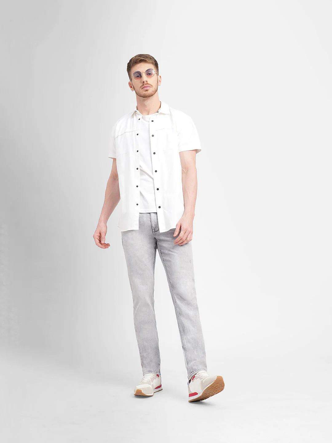 Light Grey Low Rise Glenn Slim Fit Jeans