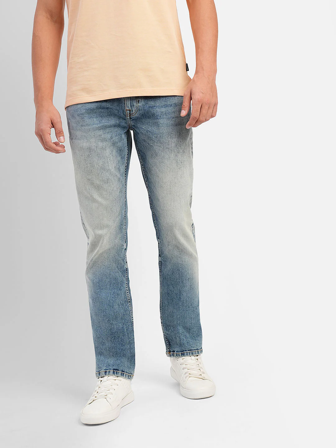 Blue Mid Rise Washed Clark Regular Fit Jeans - Image 2