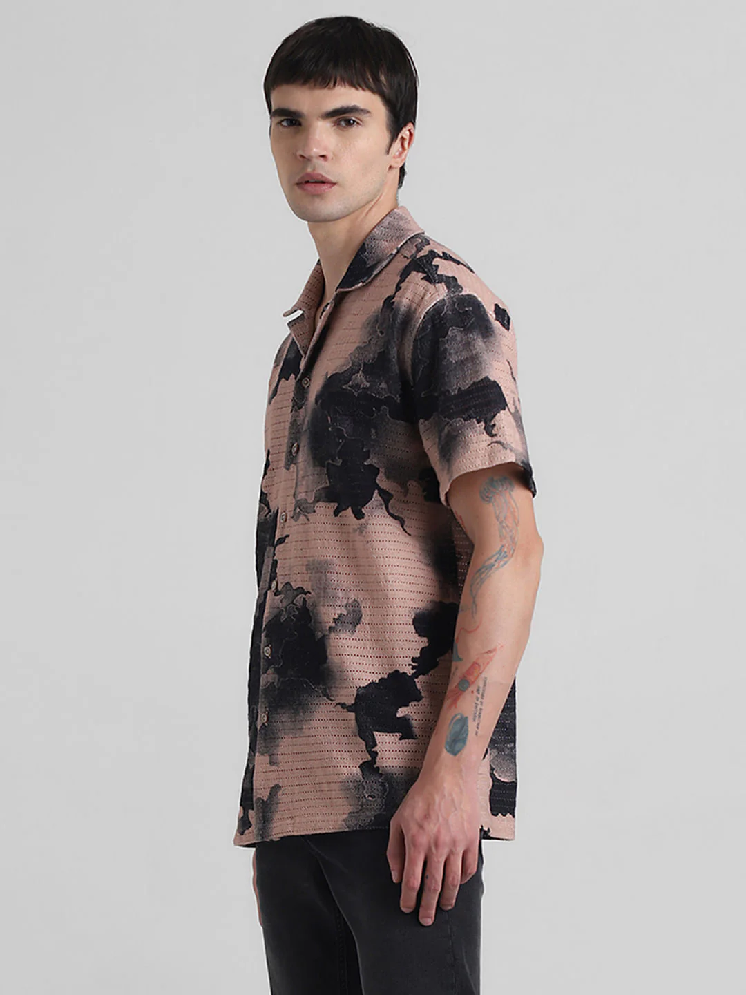 Beige Abstract Print Shirt - Image 3