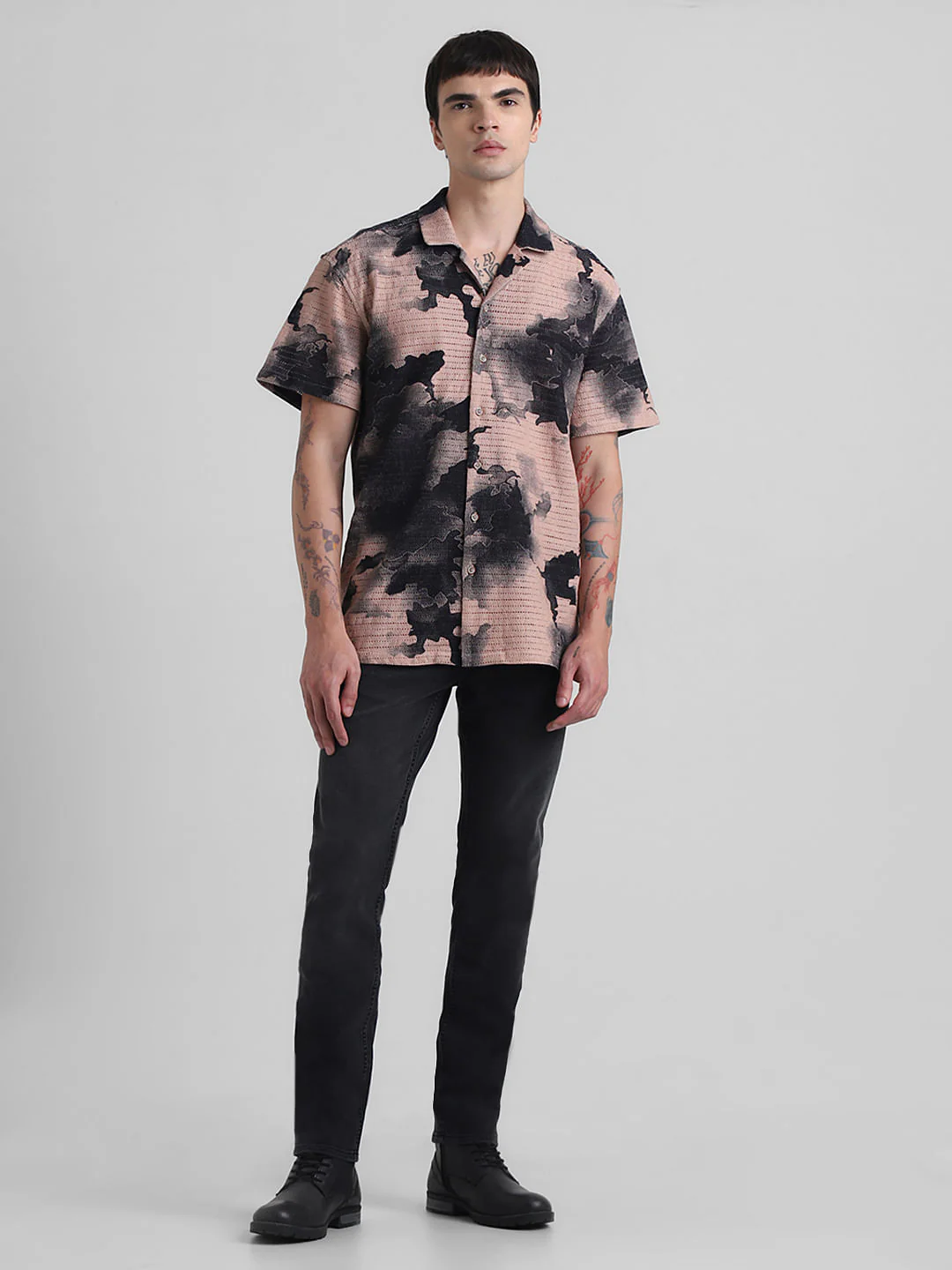 Beige Abstract Print Shirt - Image 6