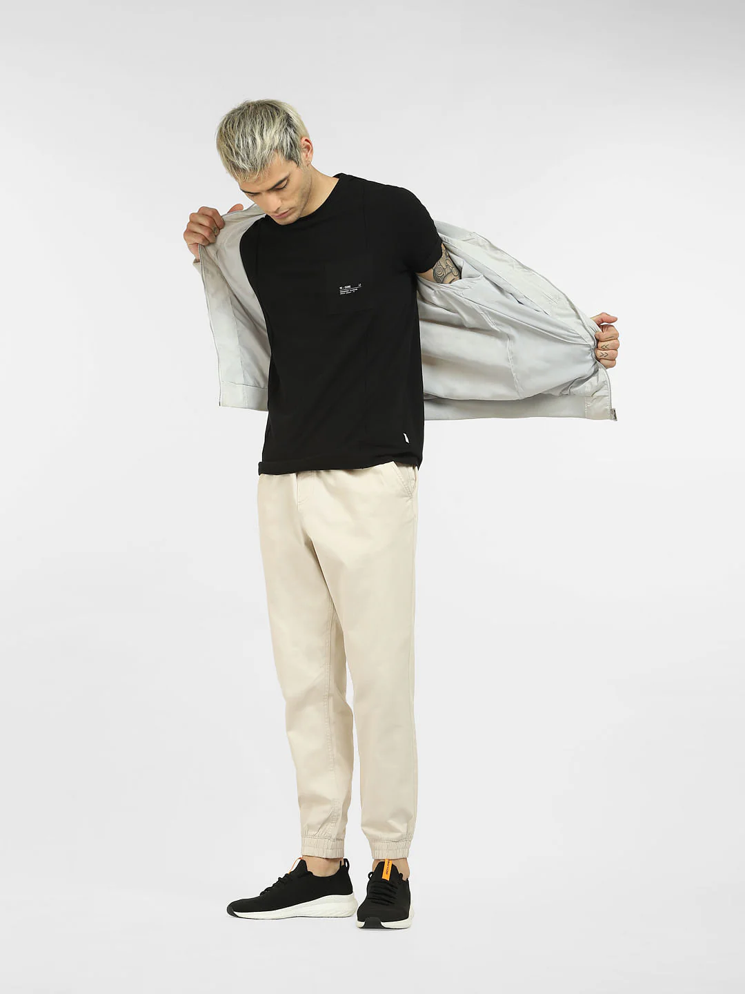 Beige Low Rise Cotton Pants