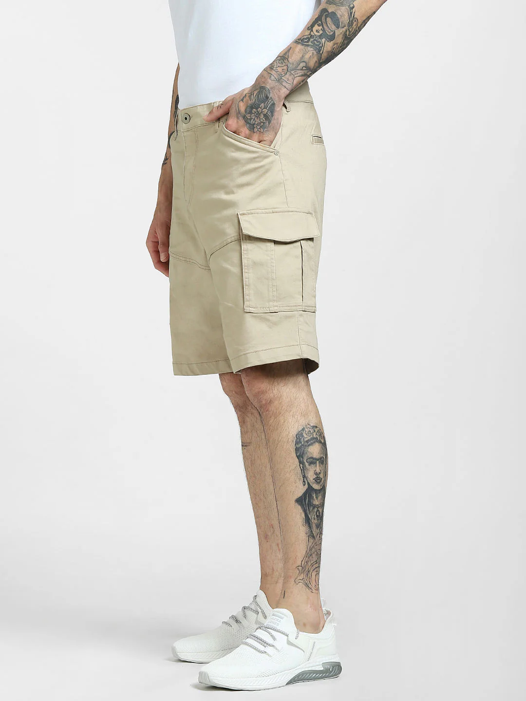 Beige Cargo Shorts - Image 3