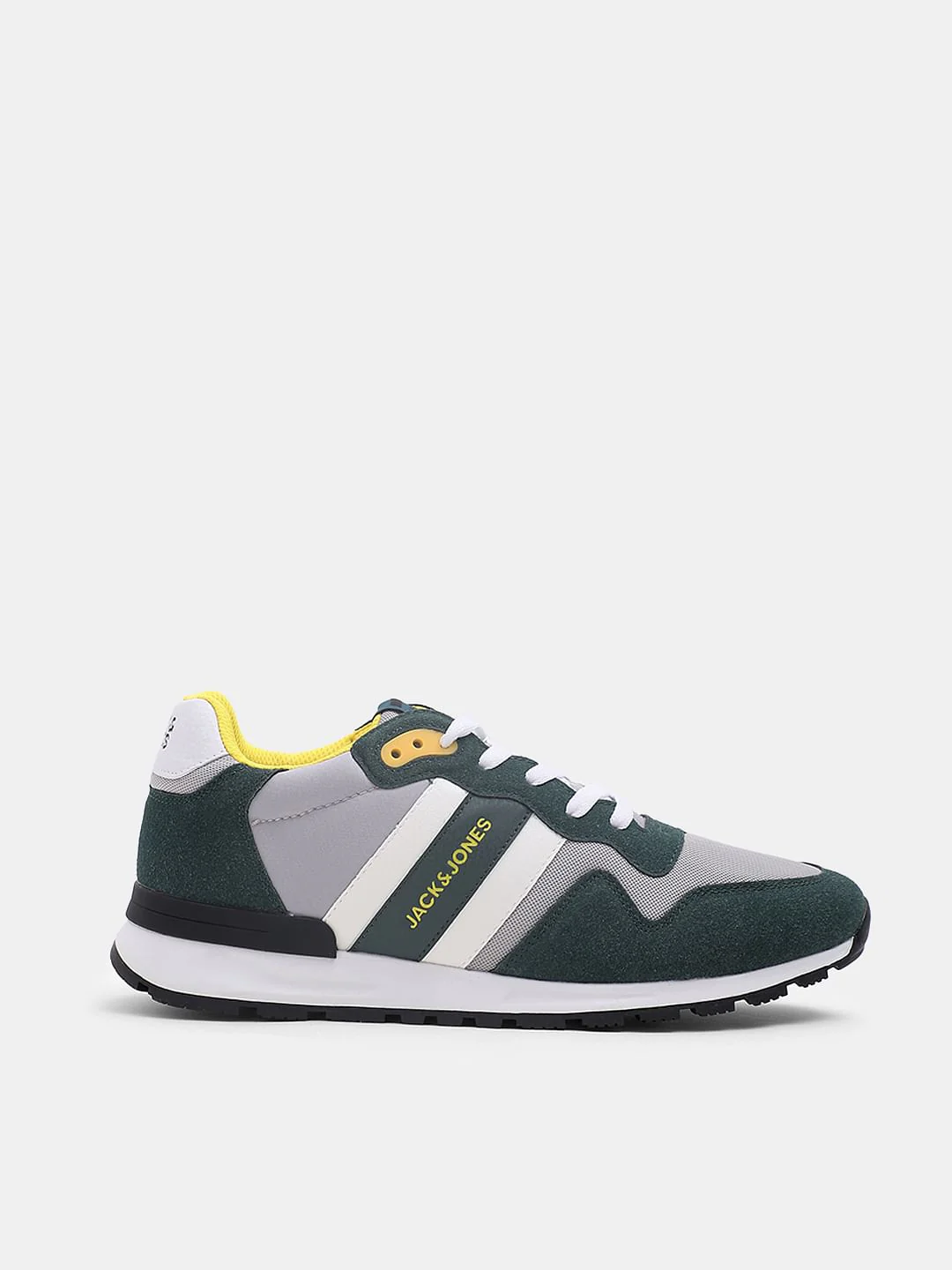 Green Colourblocked Mesh Sneakers