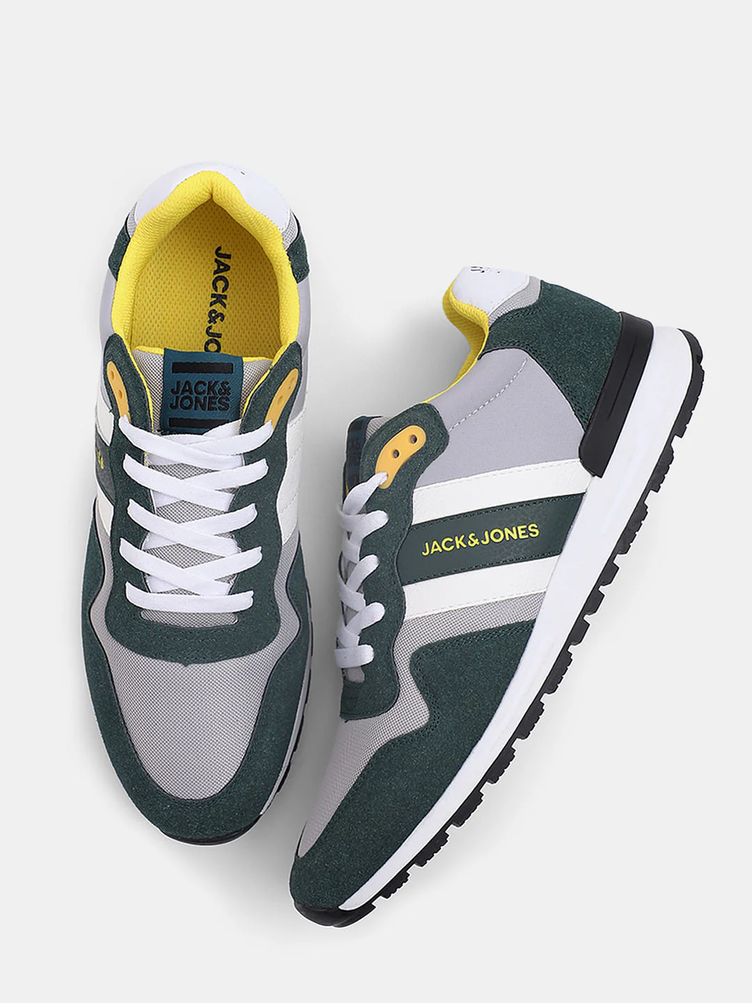 Green Colourblocked Mesh Sneakers - Image 2