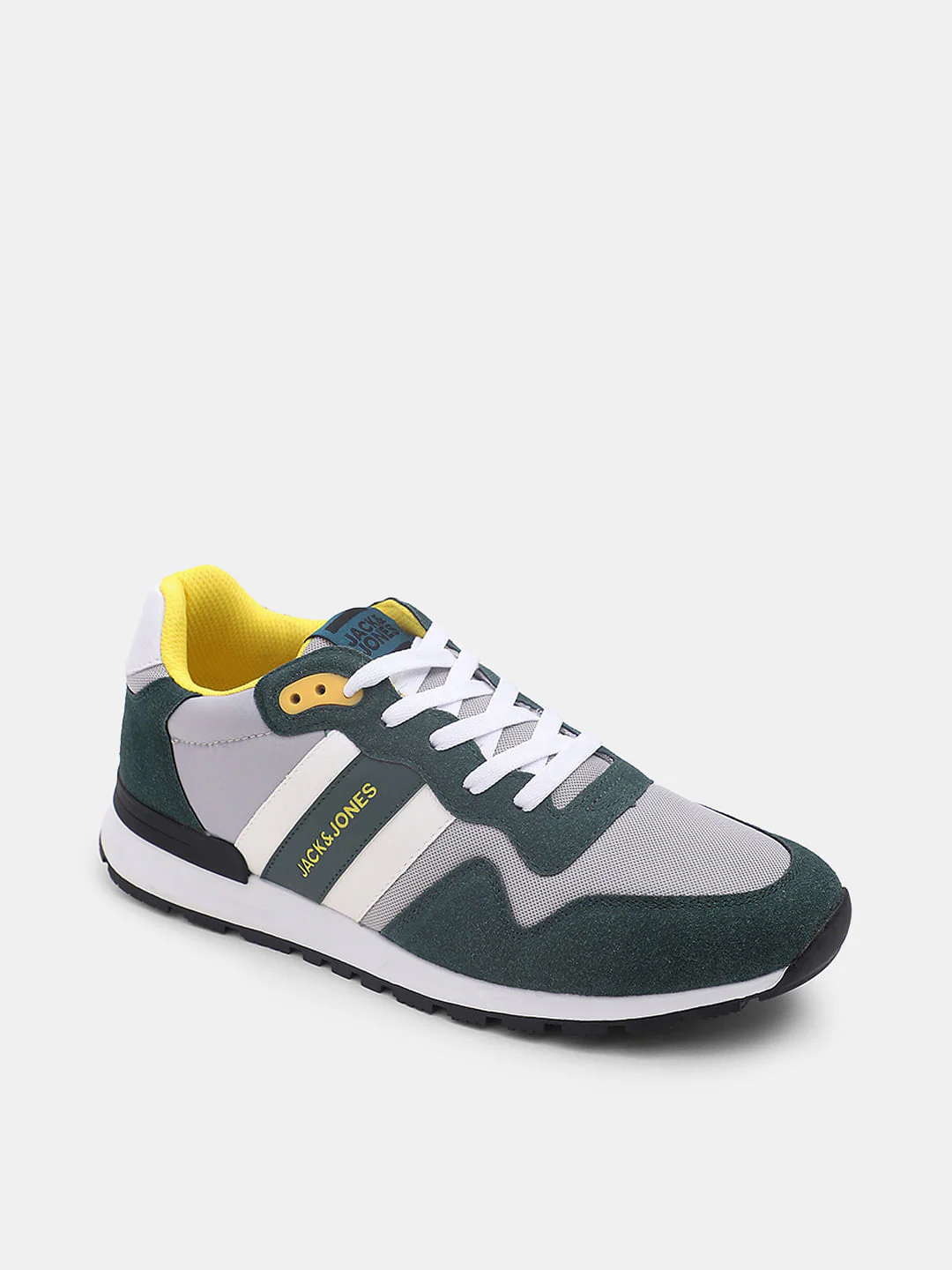 Green Colourblocked Mesh Sneakers - Image 3