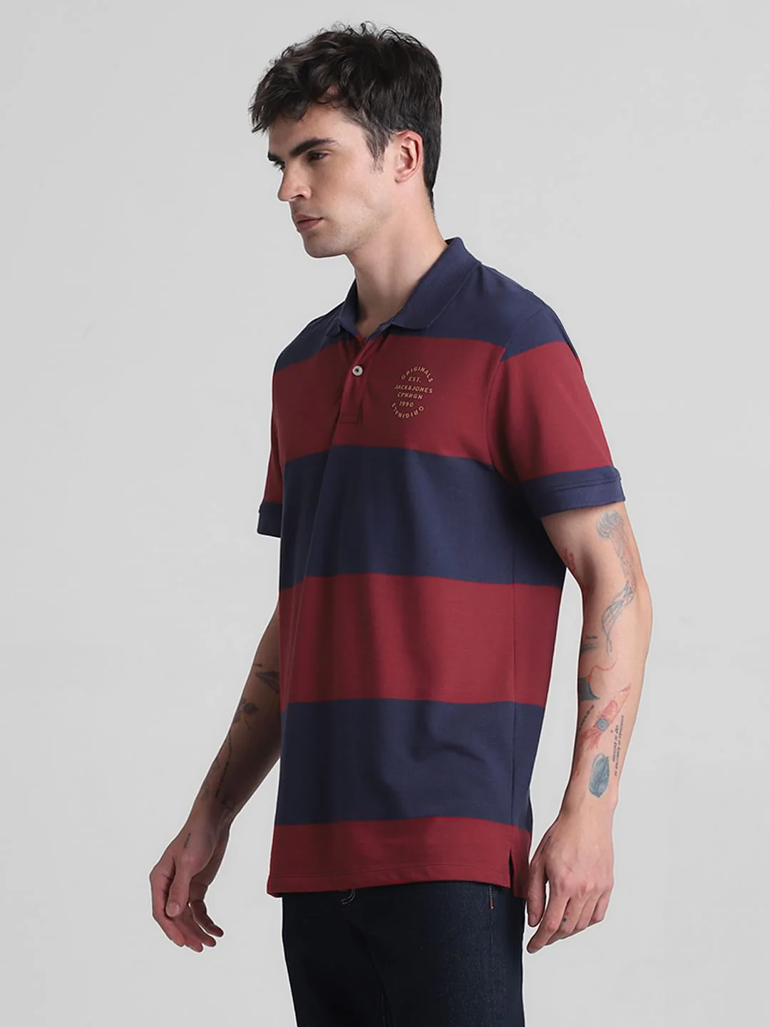 Red Colourblocked Polo T-shirt - Image 3