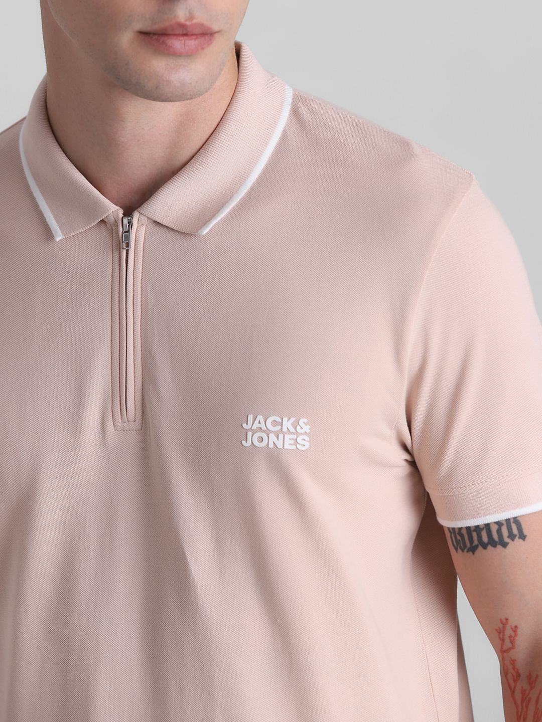 Pink Zip Detail Polo T-shirt - Image 5