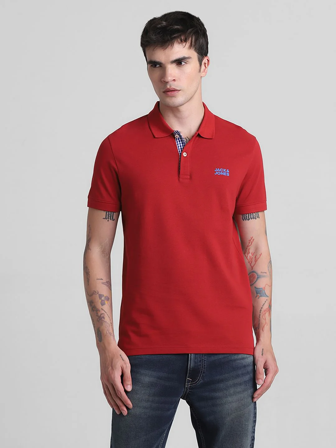 Red Cotton Polo T-shirt - Image 2
