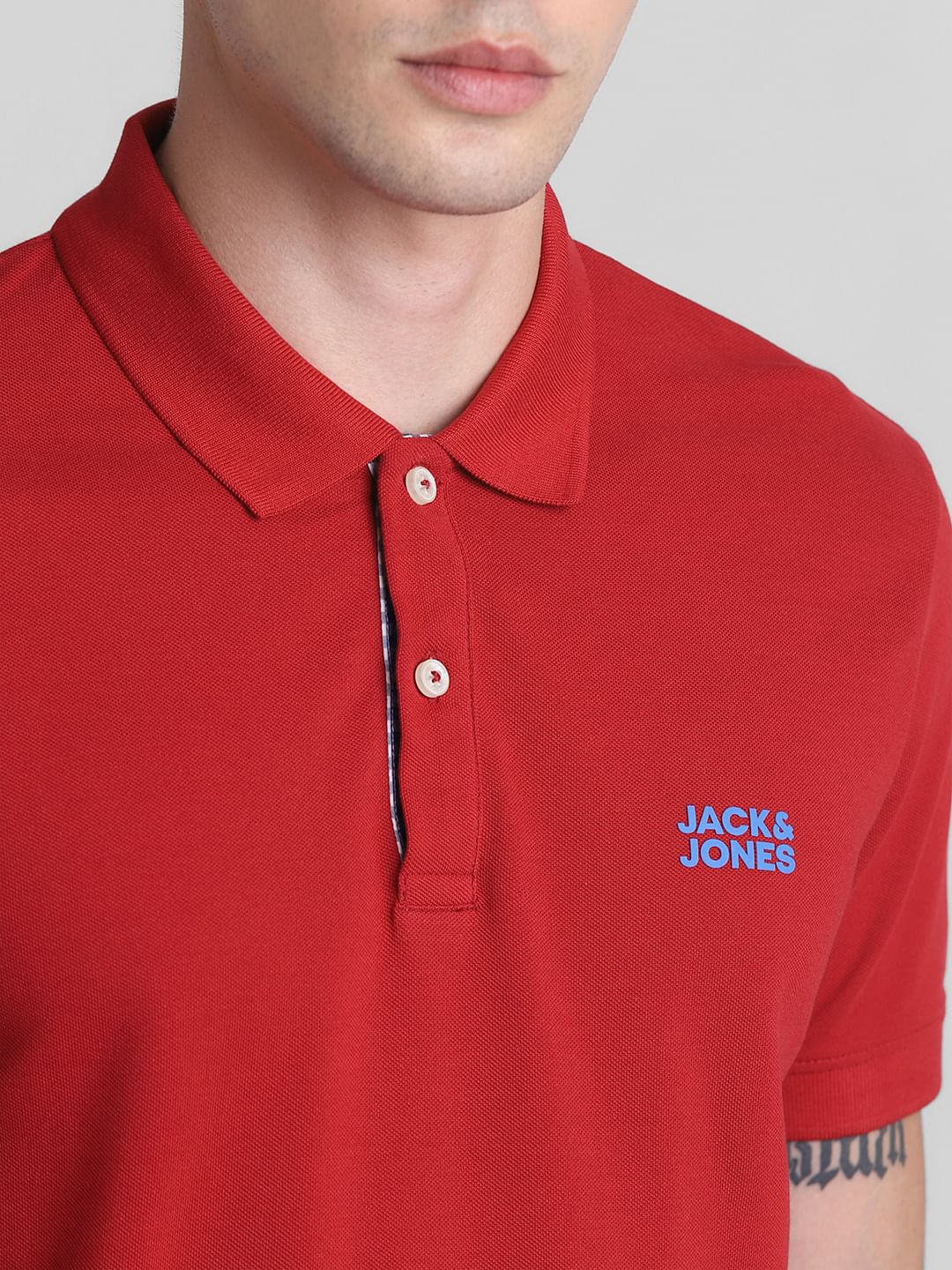 Red Cotton Polo T-shirt - Image 5