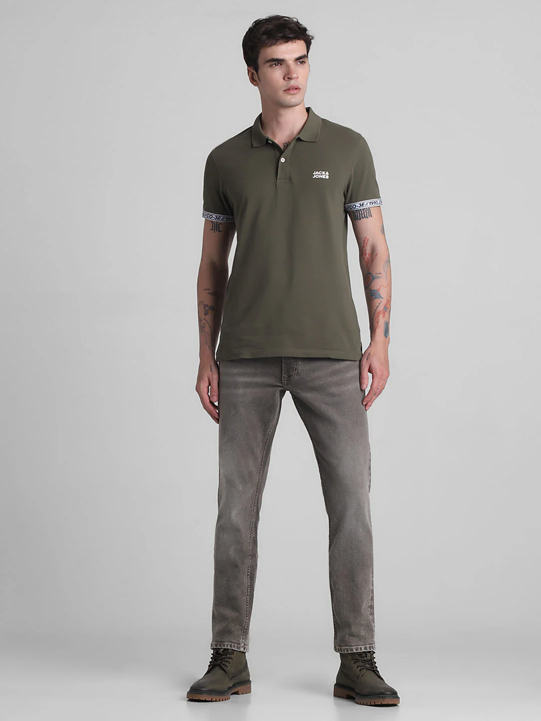 Green Logo Tape Print Polo T-shirt - Image 6