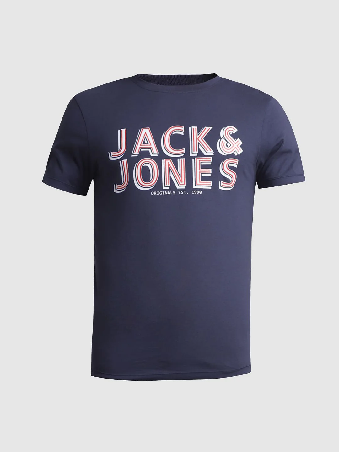 Dark Blue Logo Print Crew Neck T-shirt - Image 7