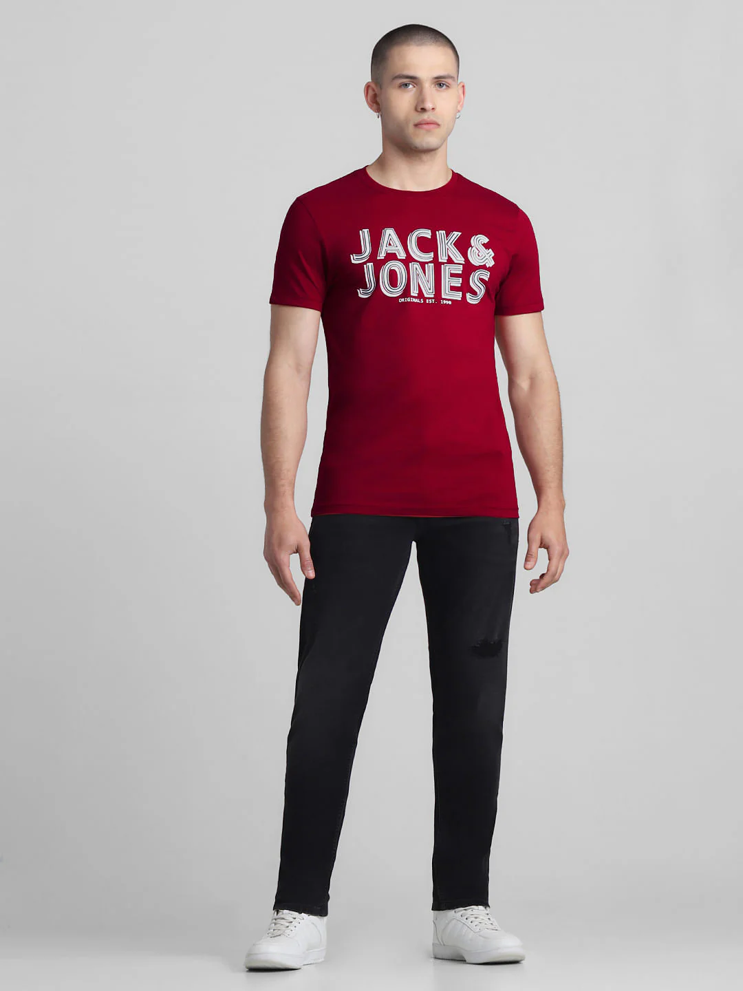 Red Logo Print Crew Neck T-shirt - Image 6