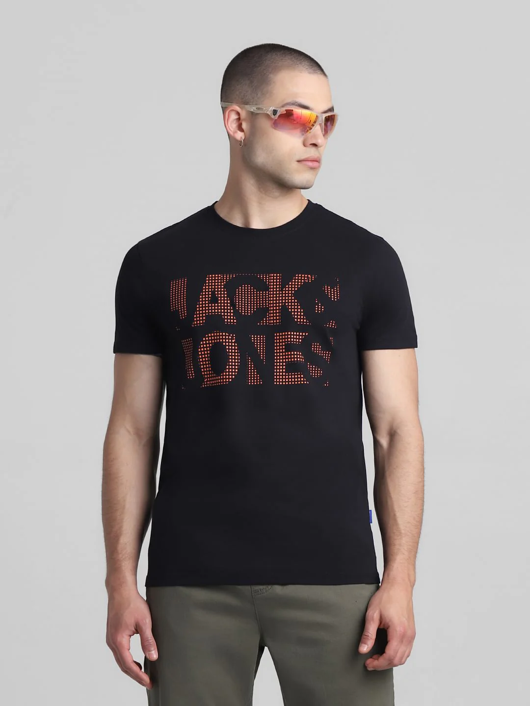 Black Logo Print Crew Neck T-shirt
