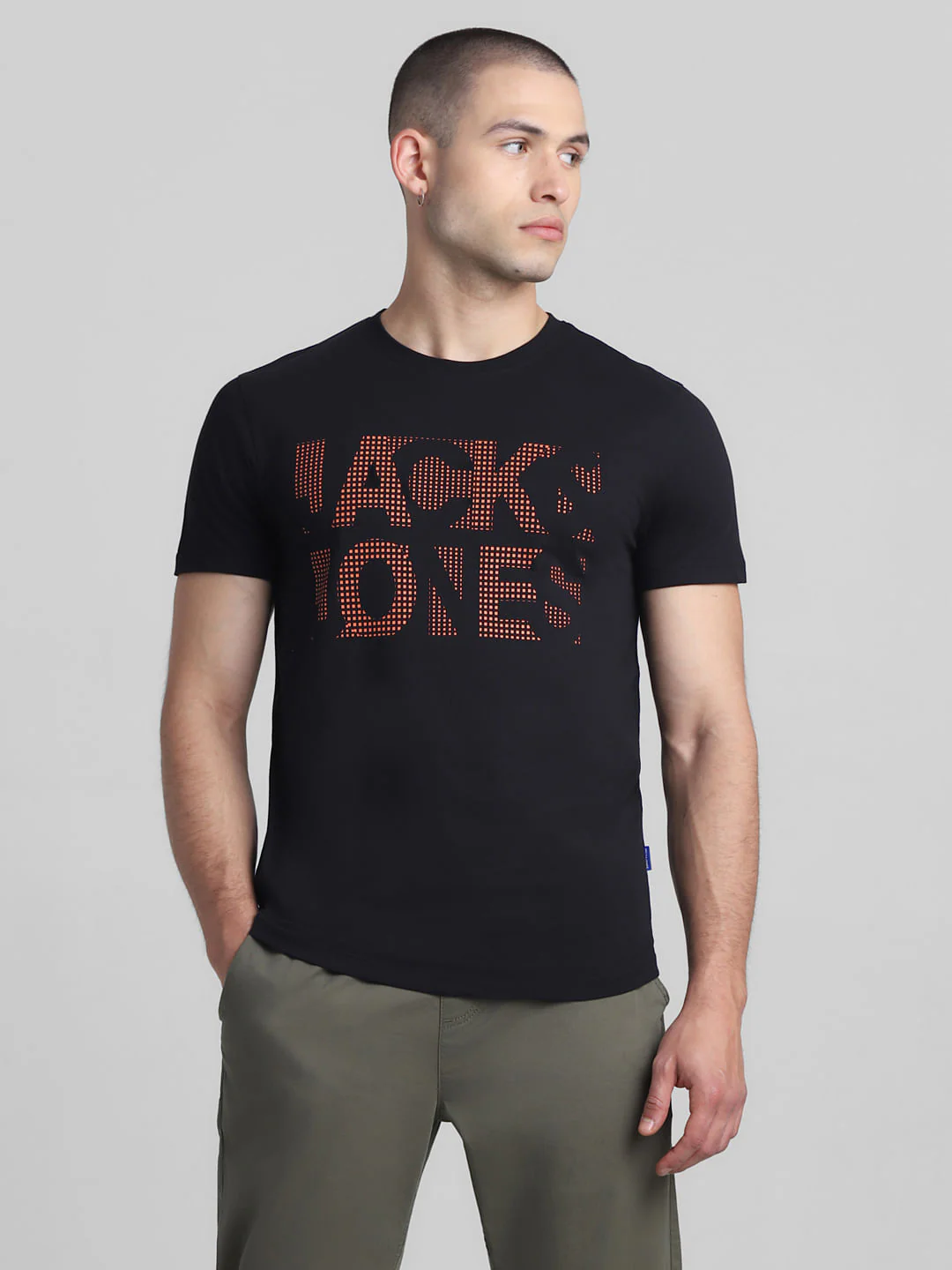 Black Logo Print Crew Neck T-shirt - Image 2