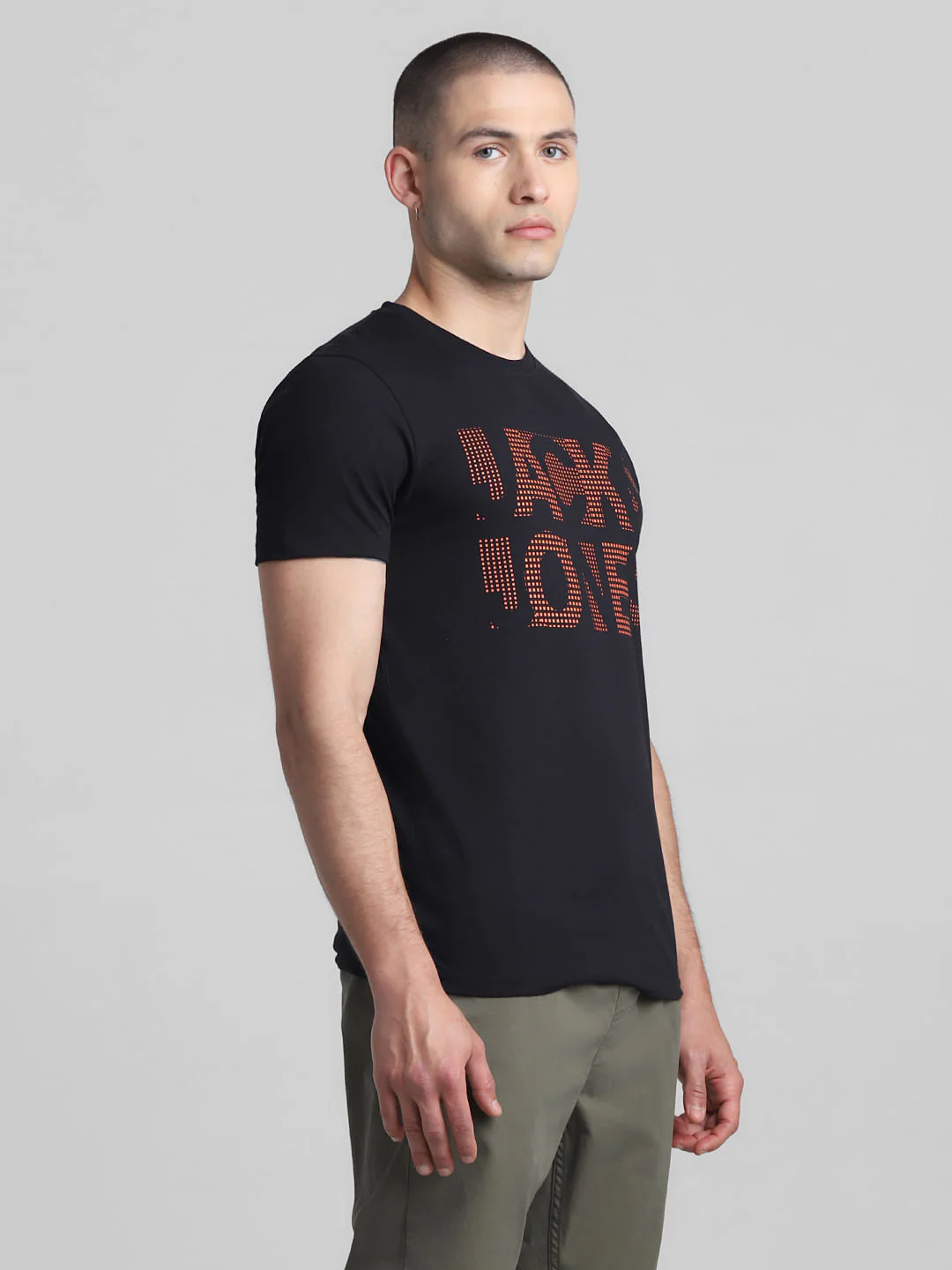Black Logo Print Crew Neck T-shirt - Image 3