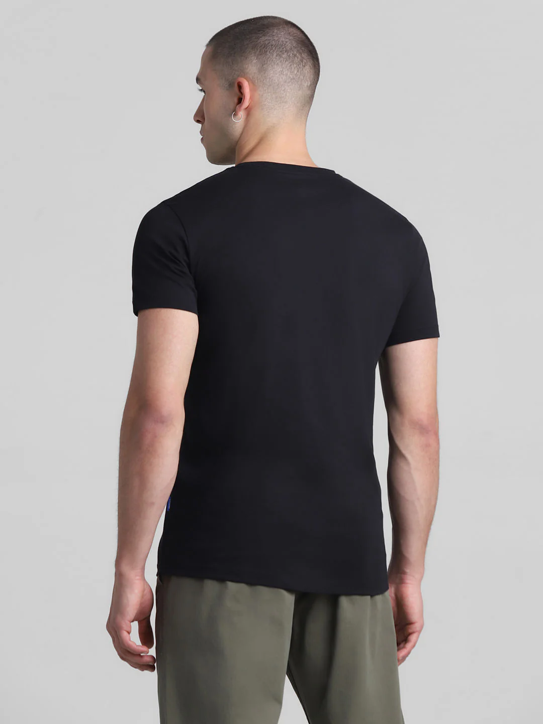 Black Logo Print Crew Neck T-shirt - Image 4