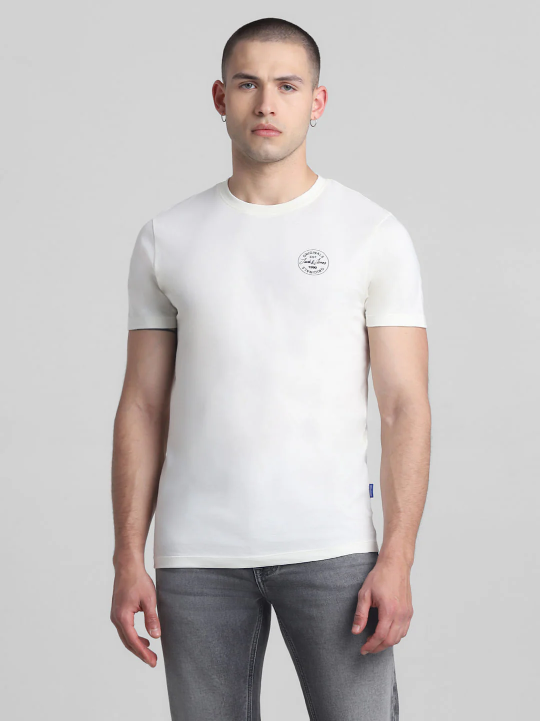 White Crew Neck T-shirt - Image 2