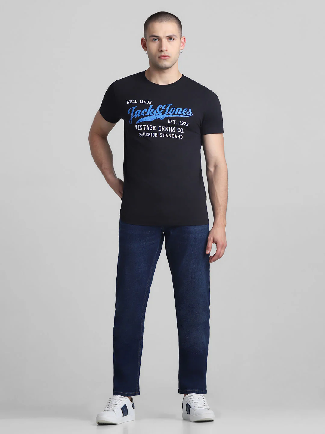 Black Logo Print Crew Neck T-shirt - Image 6