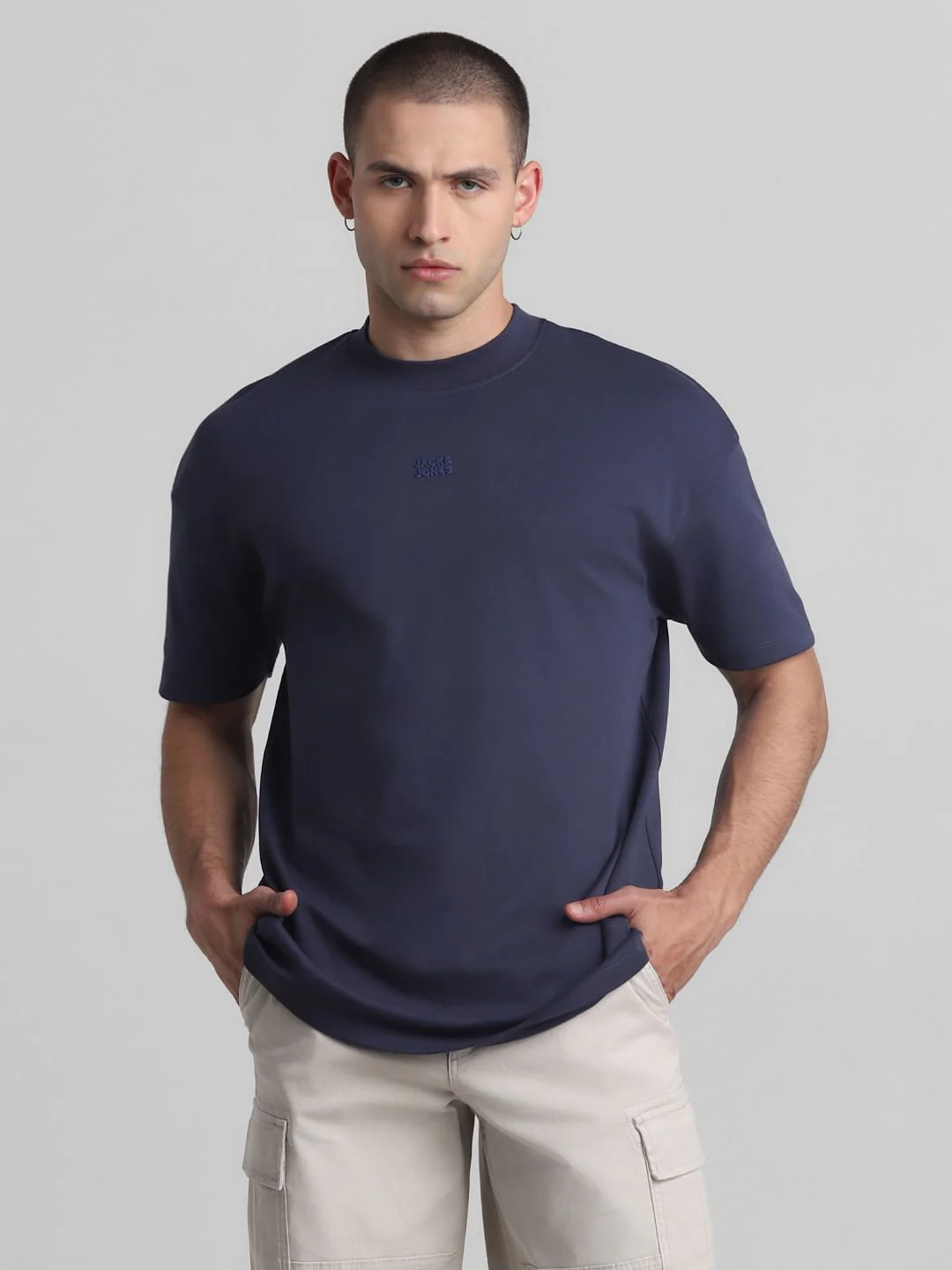 Blue Oversized Crew Neck T-shirt - Image 2