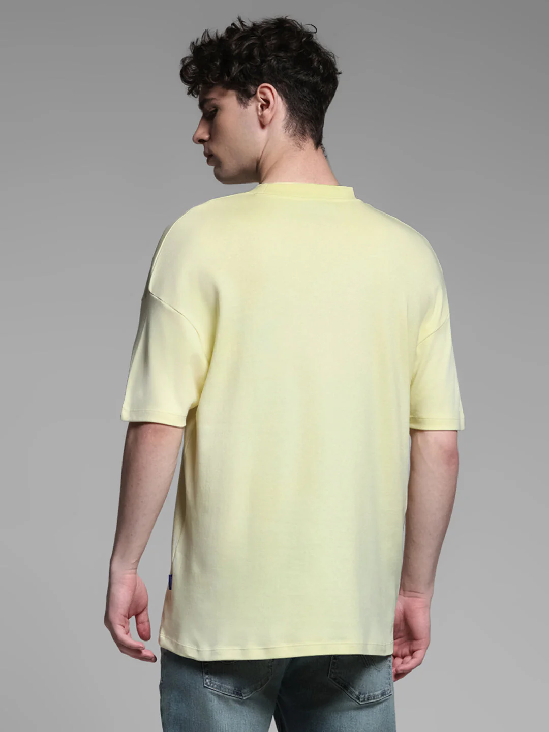 Yellow Oversized Crew Neck T-shirt - Image 4
