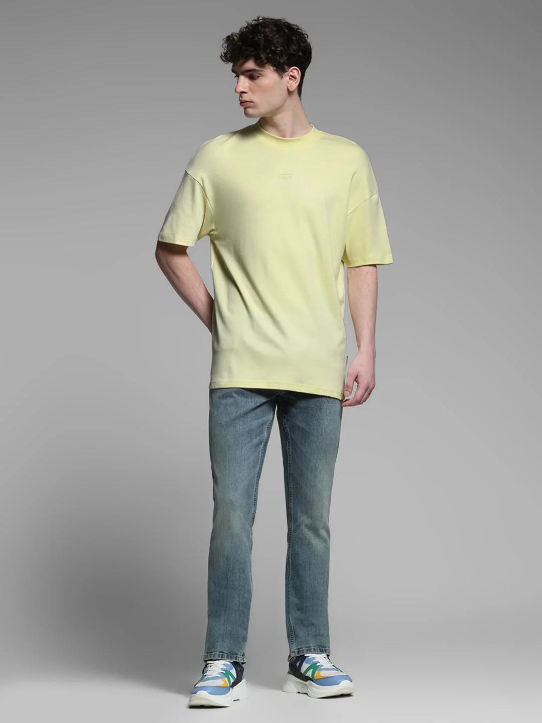 Yellow Oversized Crew Neck T-shirt - Image 6