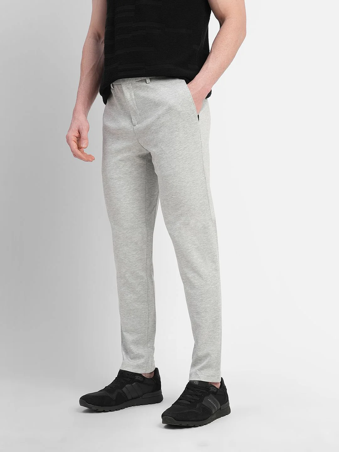 Grey Mid Rise Trousers - Image 3