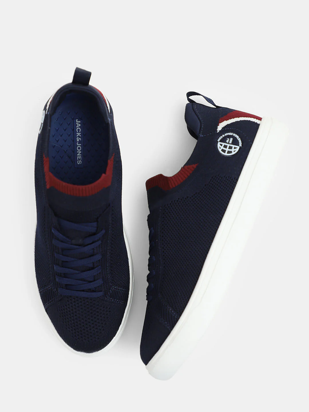 Navy Blue Knit Sneakers - Image 3
