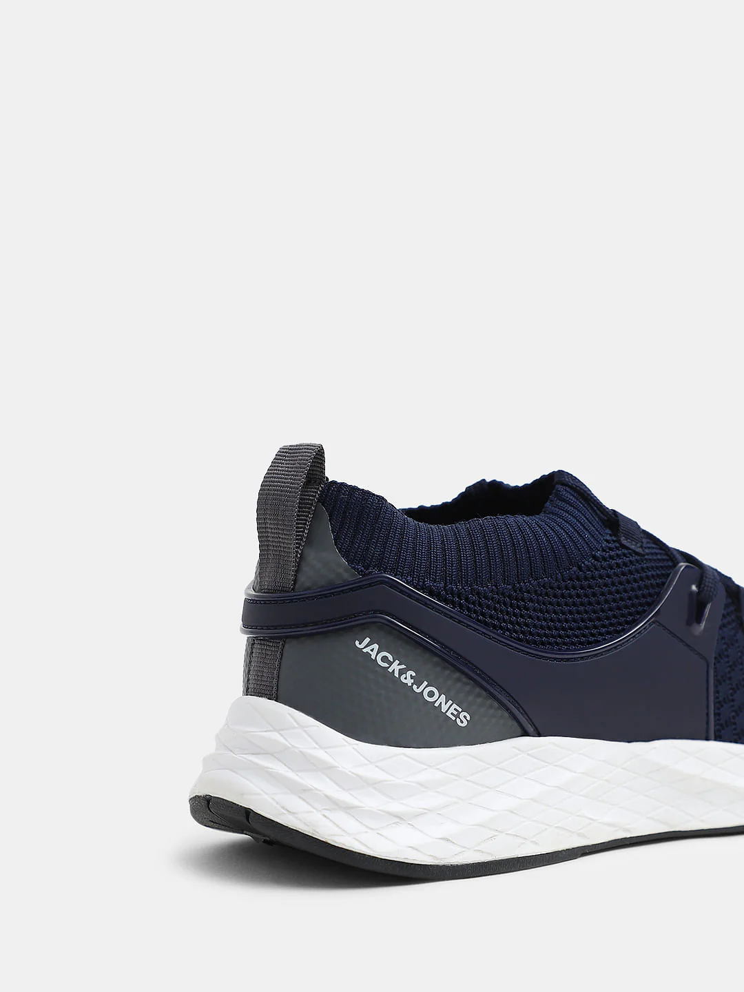 Dark Blue Knit Lace-Up Sneakers - Image 8