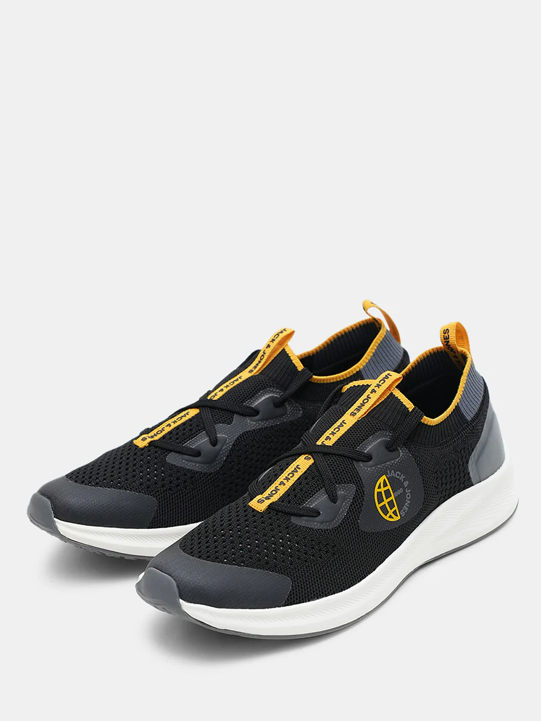 Black Colourblocked Knit Sneakers - Image 6