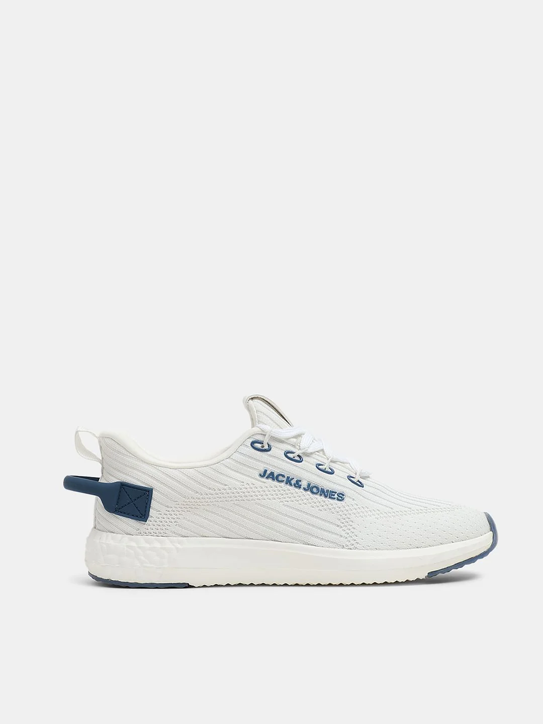 White Knit Lace-Up Sneakers - Image 2