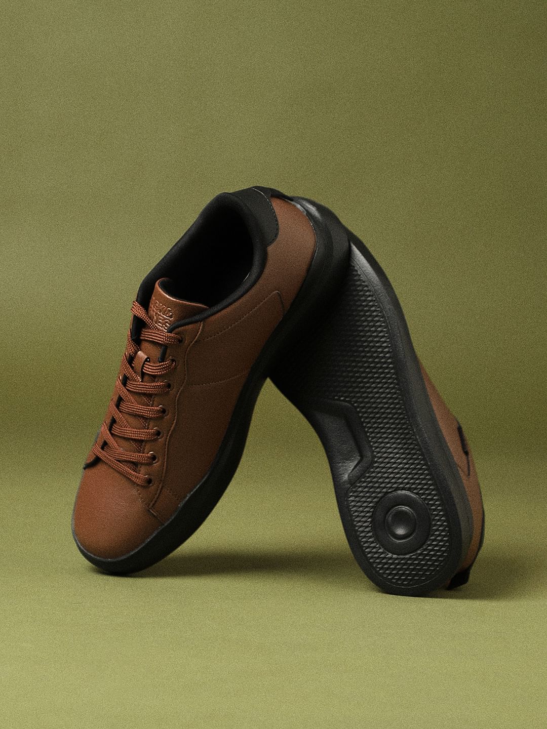 Brown Premium Lace Up Sneakers