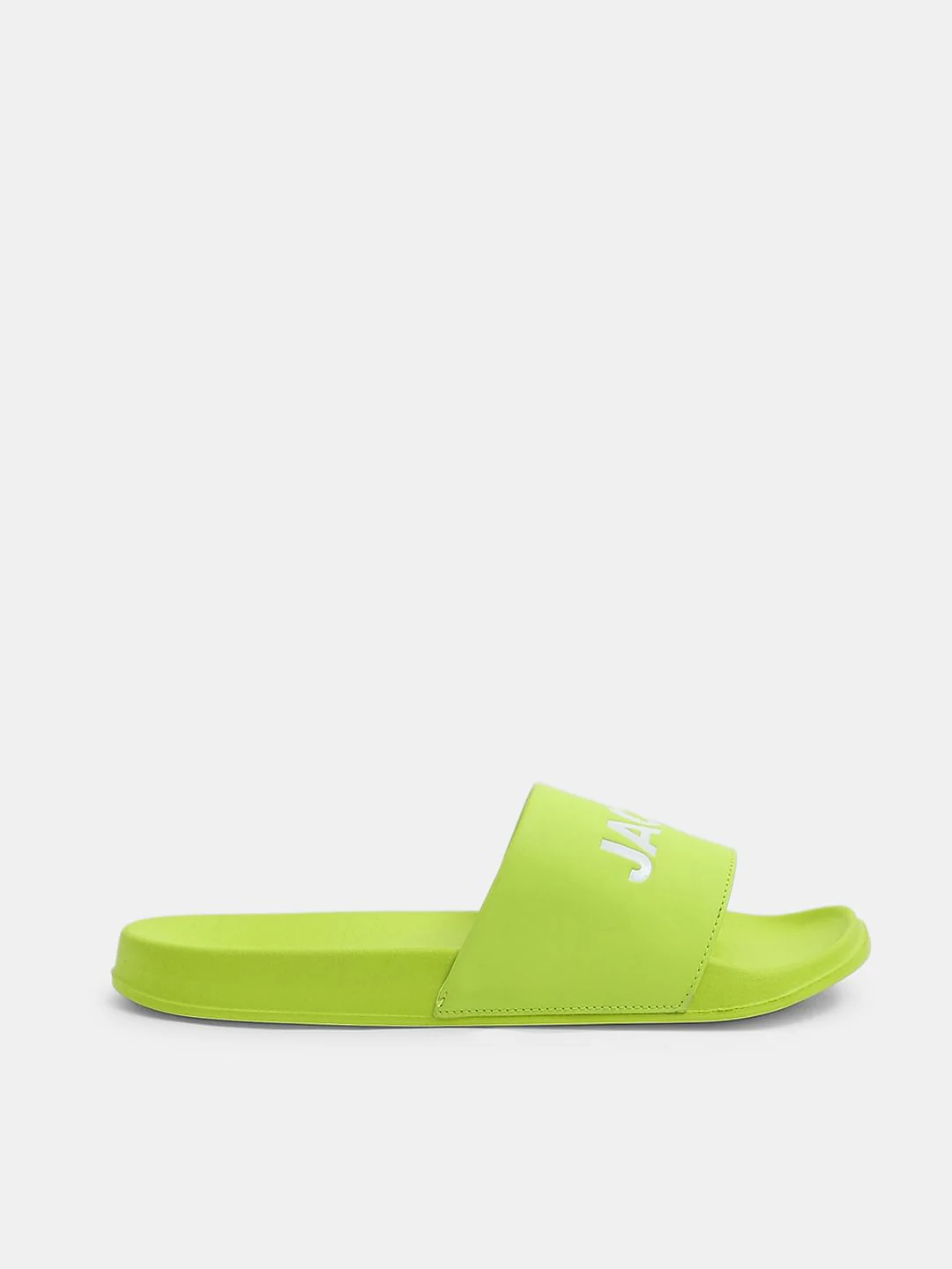 Bright Green Logo Print Pool Sliders - Image 2