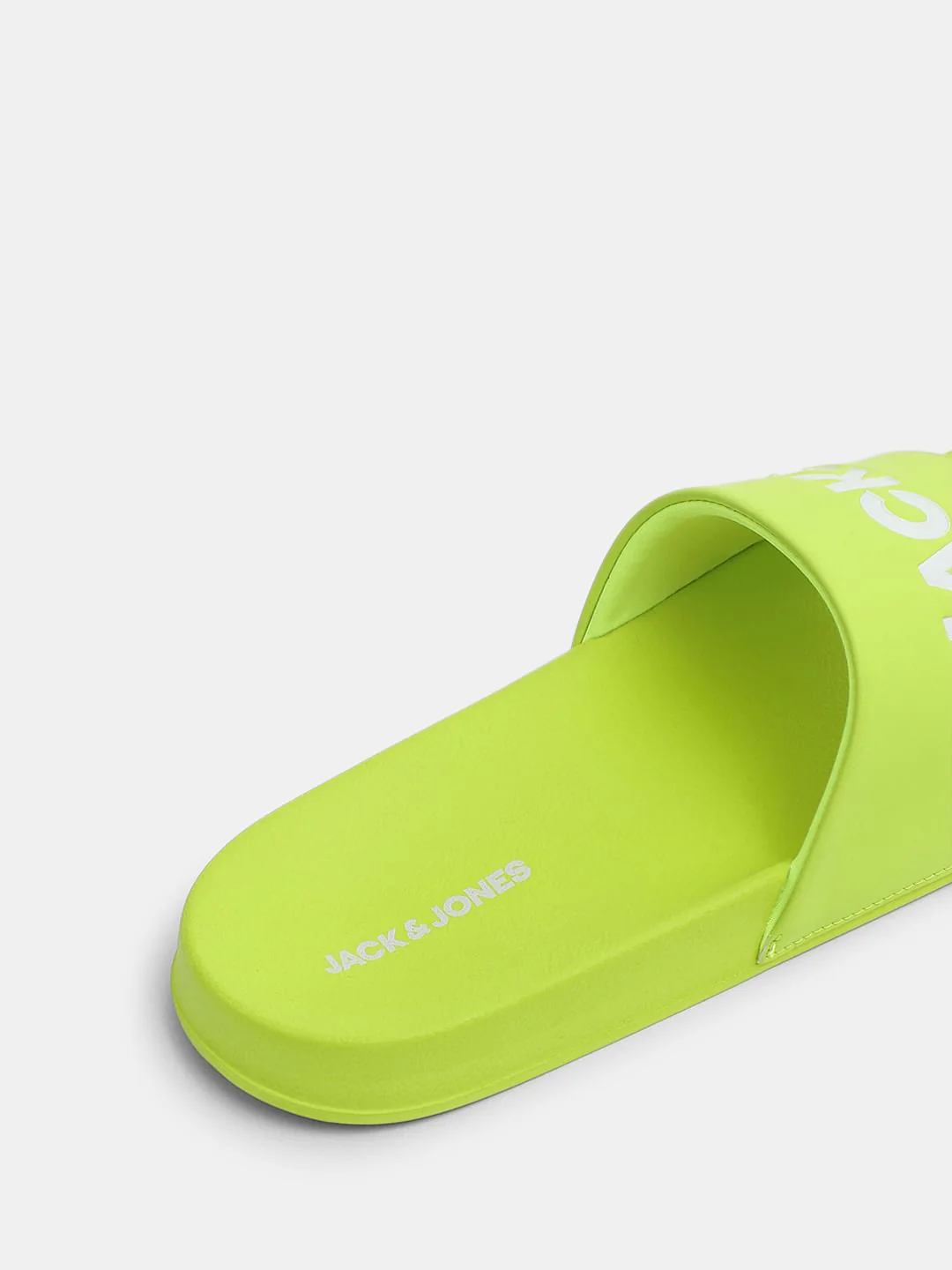 Bright Green Logo Print Pool Sliders - Image 8