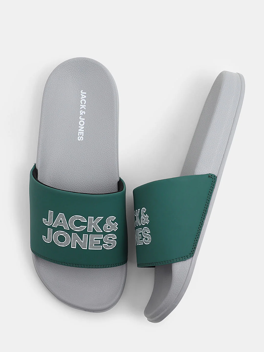 Green & Grey Logo Print Sliders - Image 3