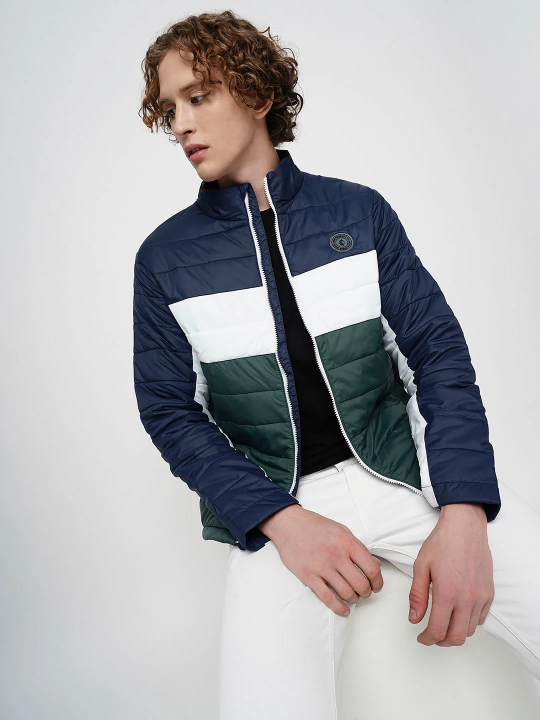 PRODUKT by JACK&JONES Blue Colourblocked Puffer Jacket