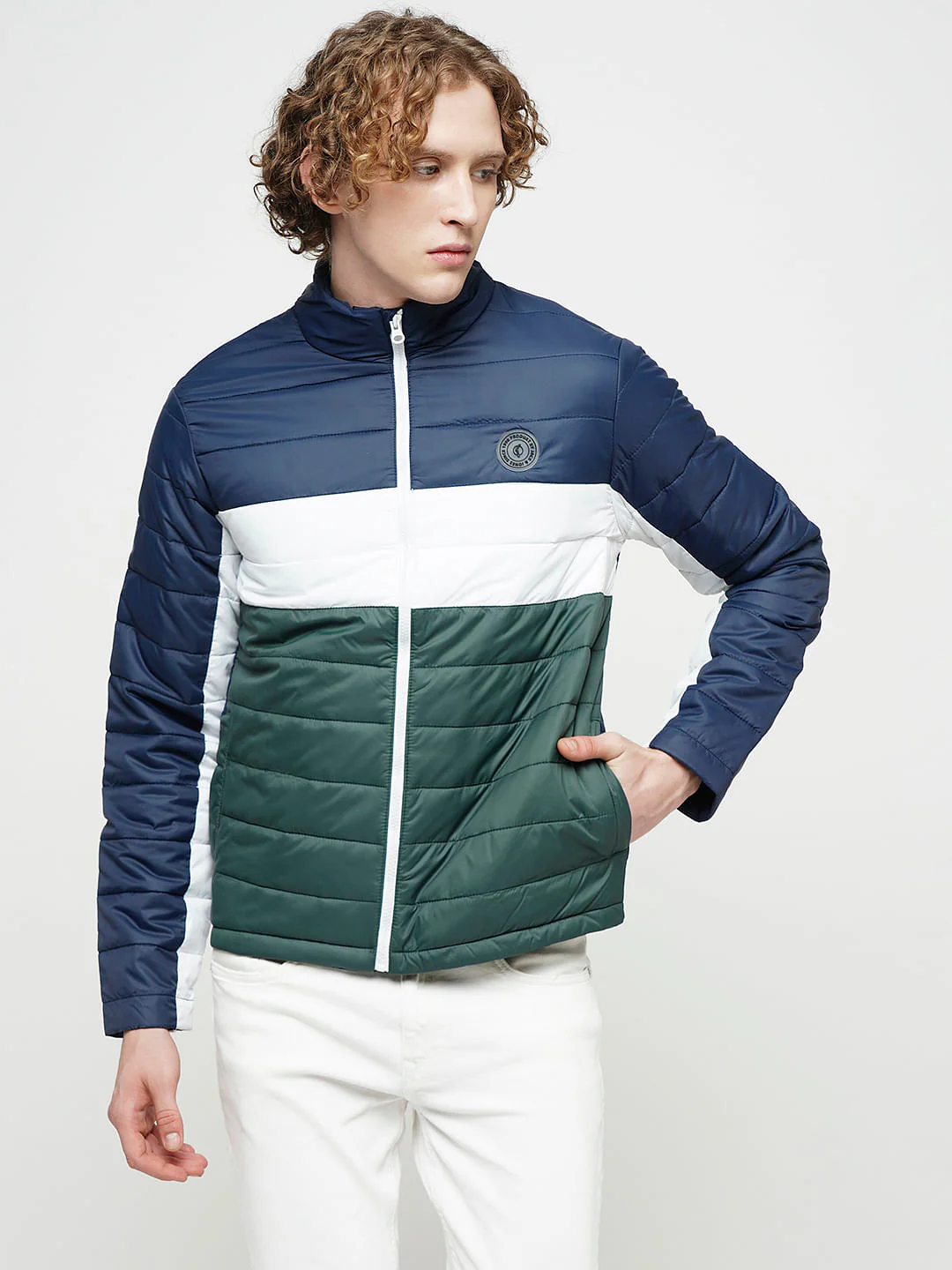 PRODUKT by JACK&JONES Blue Colourblocked Puffer Jacket - Image 2