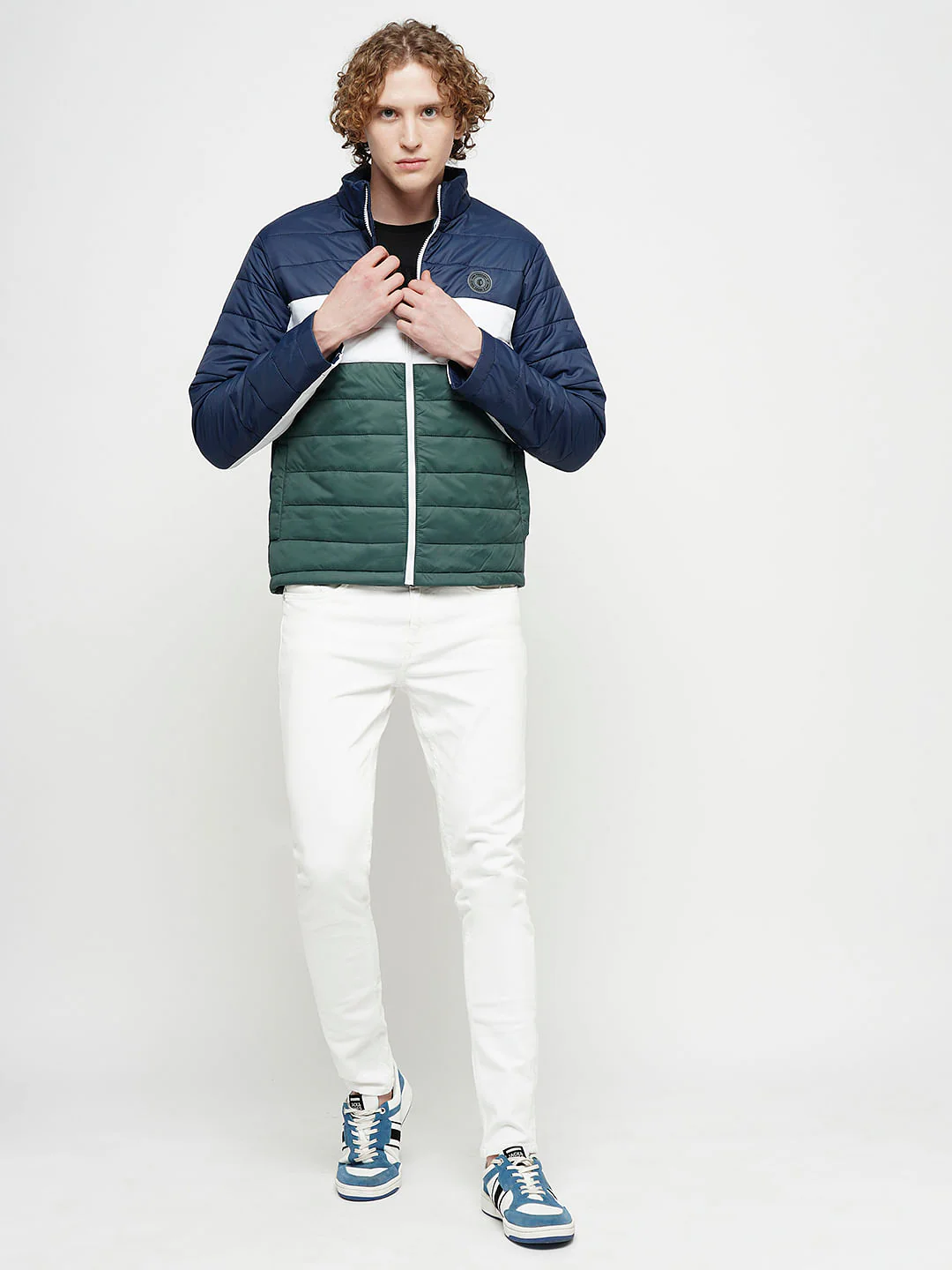 PRODUKT by JACK&JONES Blue Colourblocked Puffer Jacket - Image 5