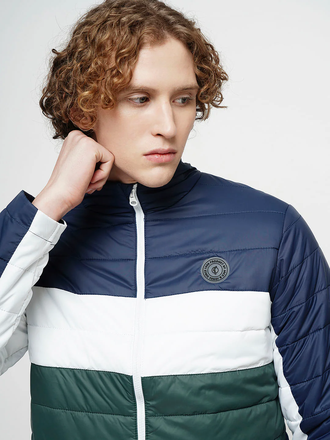 PRODUKT by JACK&JONES Blue Colourblocked Puffer Jacket - Image 6