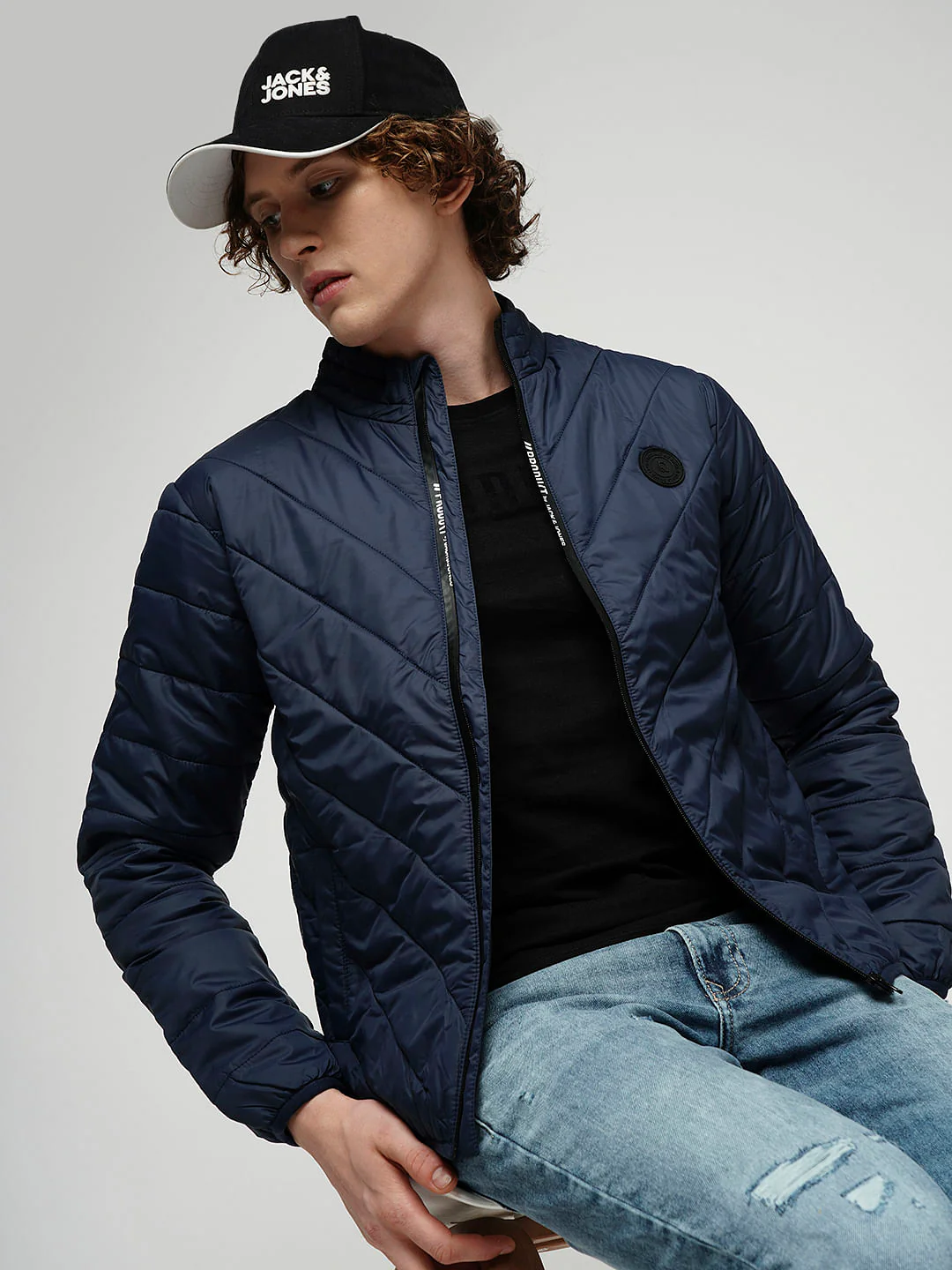 PRODUKT by JACK&JONES Blue High-Neck Puffer Jacket