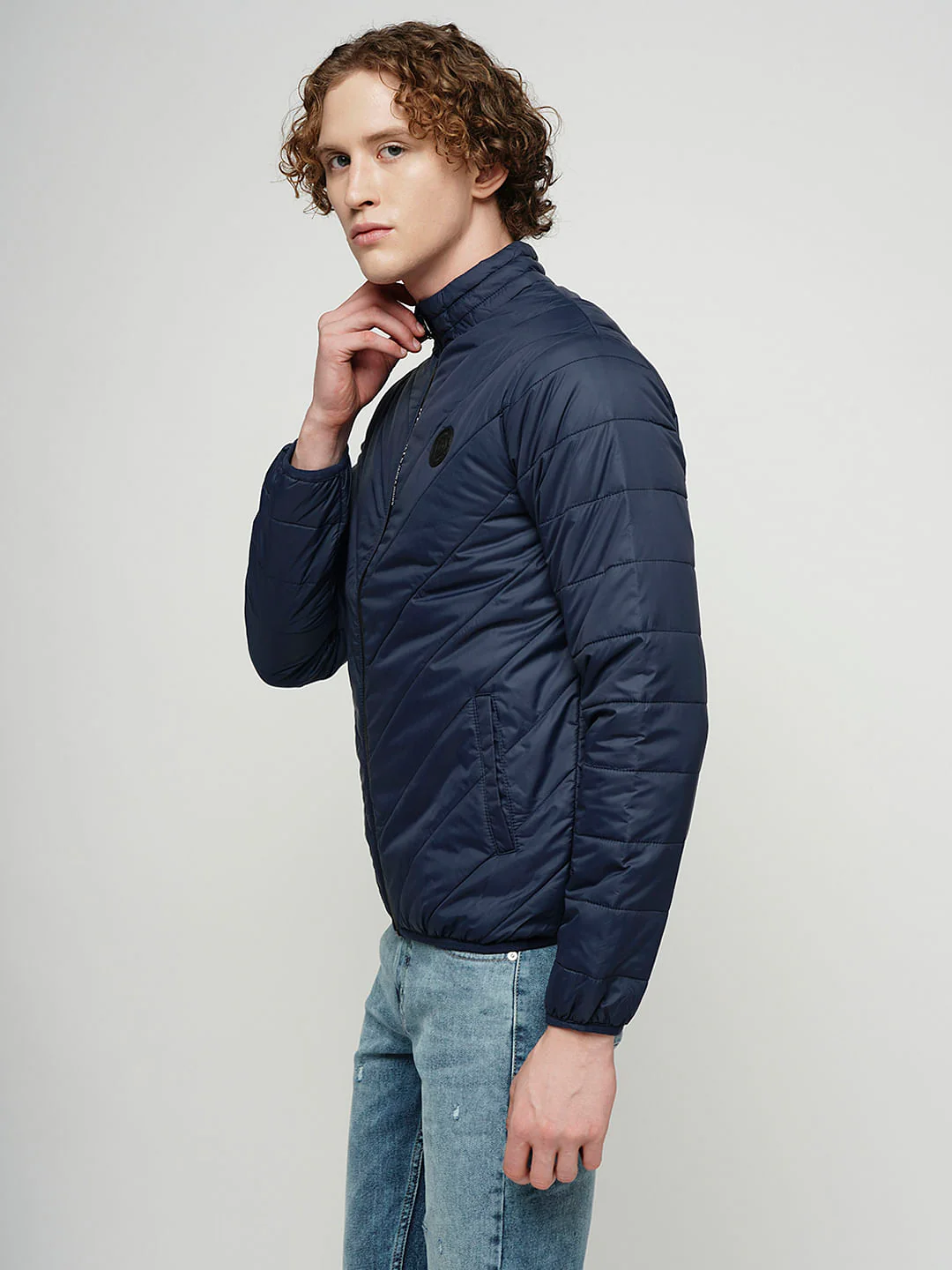 PRODUKT by JACK&JONES Blue High-Neck Puffer Jacket - Image 3