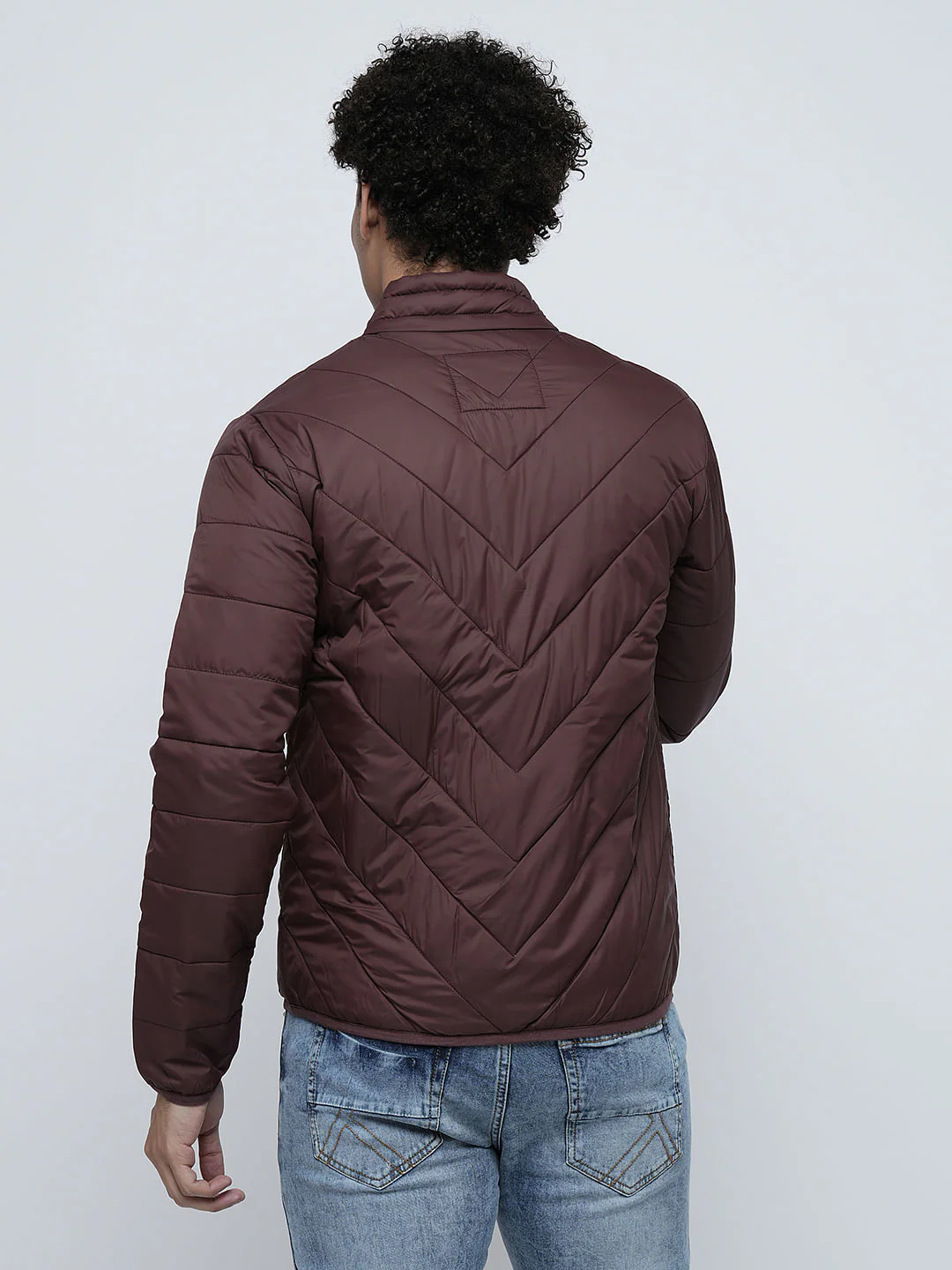 PRODUKT by JACK&JONES Maroon High-Neck Puffer Jacket - Image 4