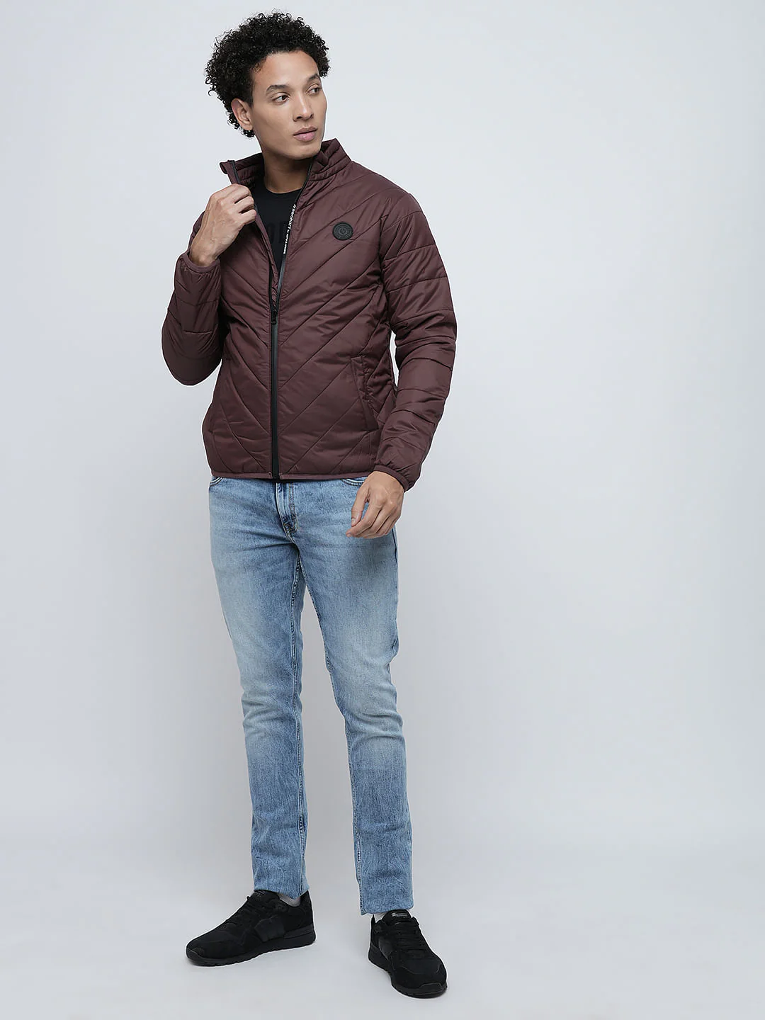 PRODUKT by JACK&JONES Maroon High-Neck Puffer Jacket - Image 5
