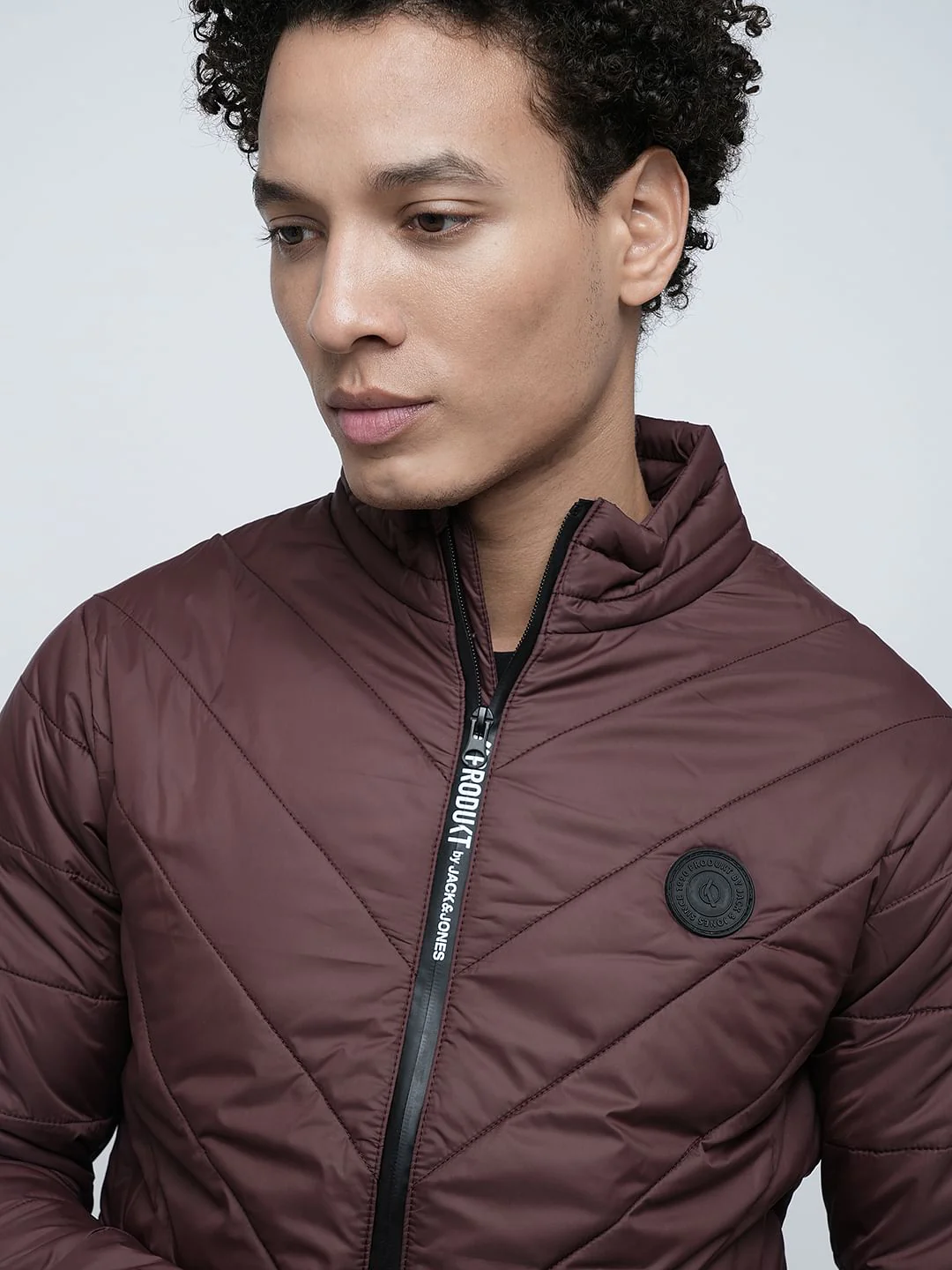 PRODUKT by JACK&JONES Maroon High-Neck Puffer Jacket - Image 6