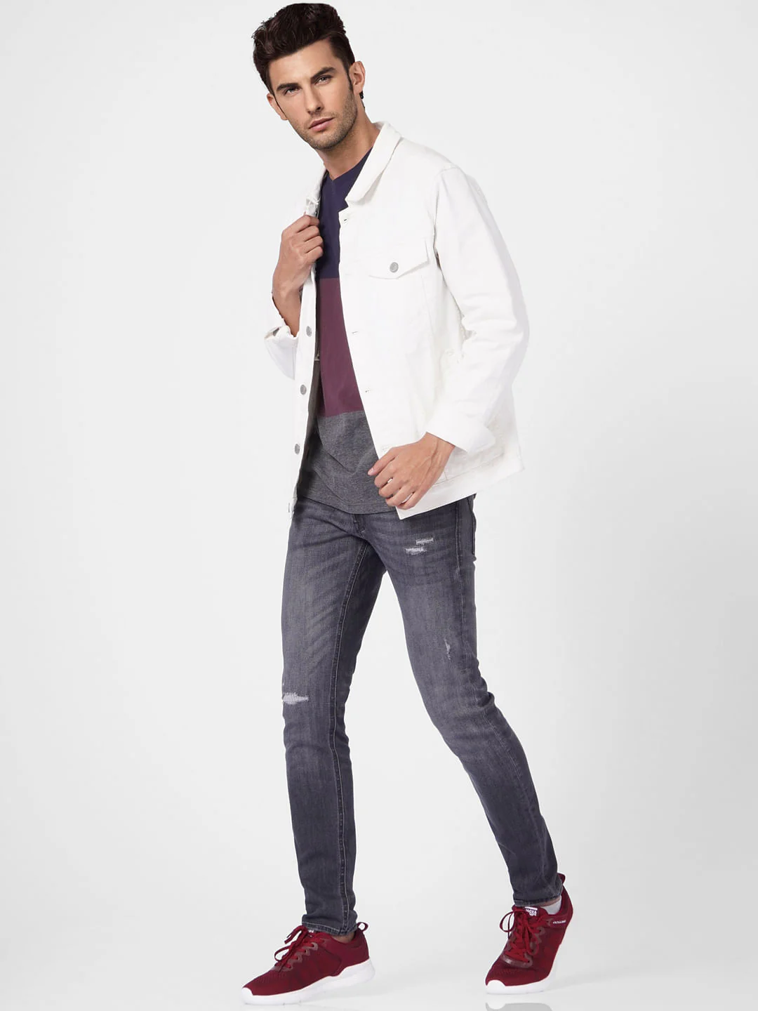 Black Low Rise Liam Torn Skinny Jeans