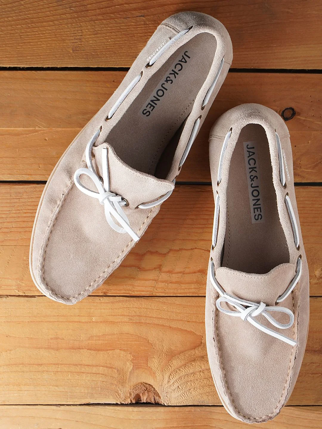Beige Suede Loafers