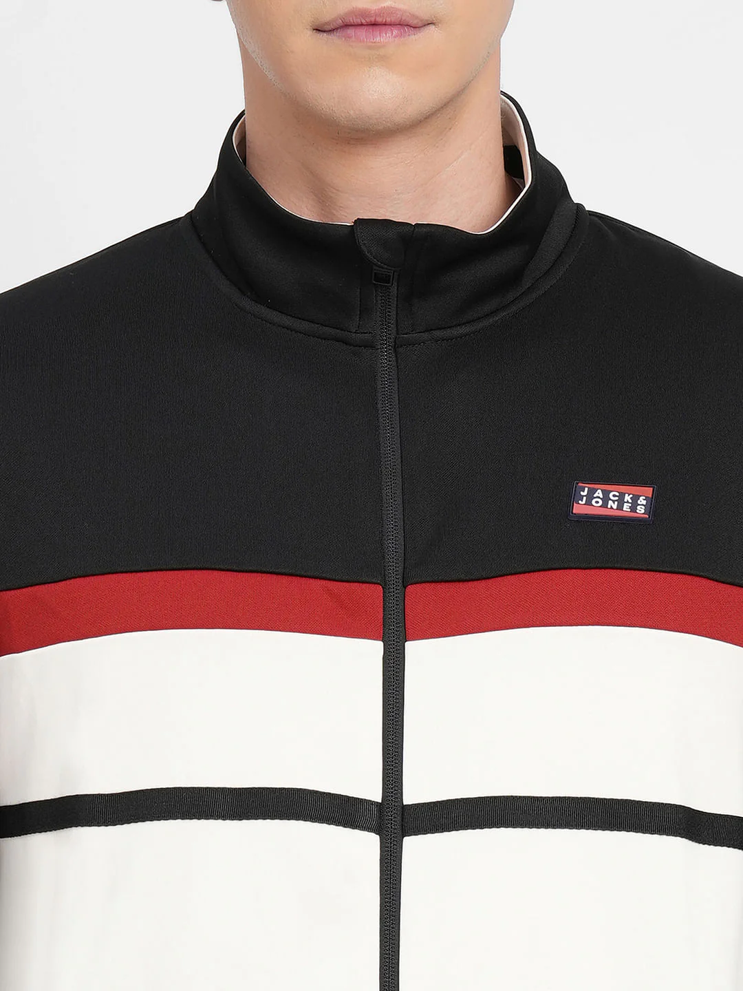 Black Colourblocked Track Jacket - Image 5