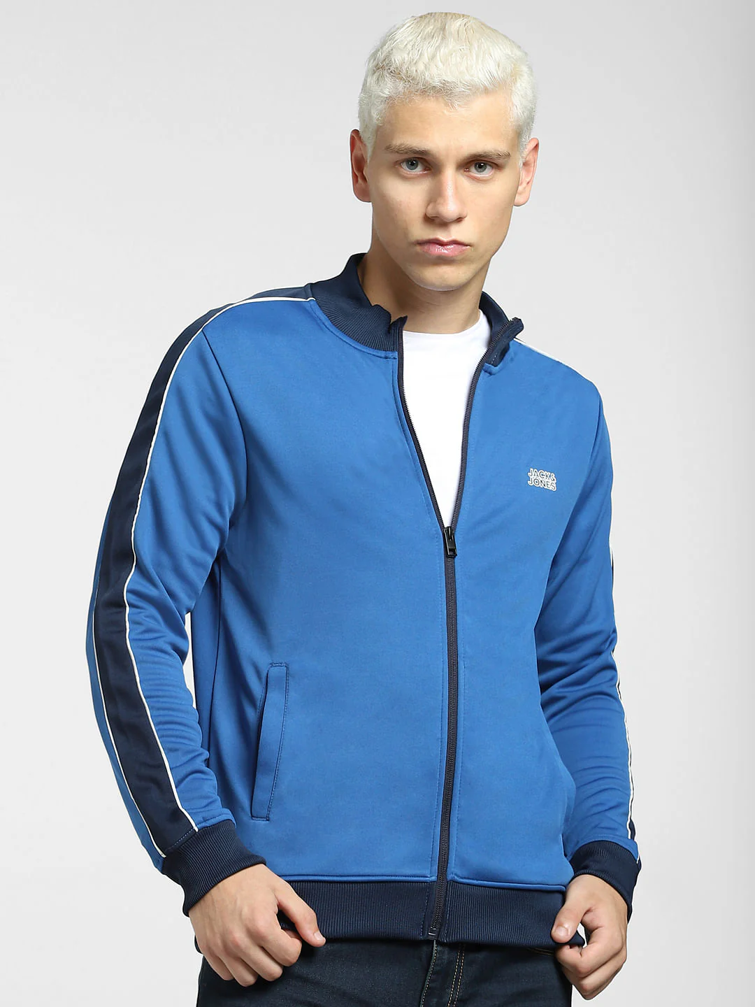 Blue Contrast Tipping Track Jacket - Image 2