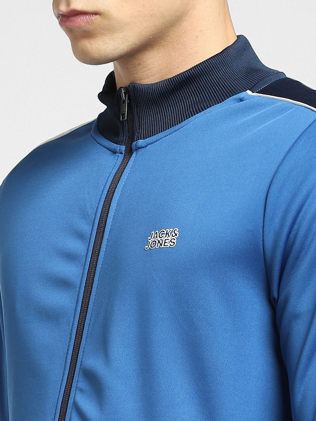 Blue Contrast Tipping Track Jacket - Image 5