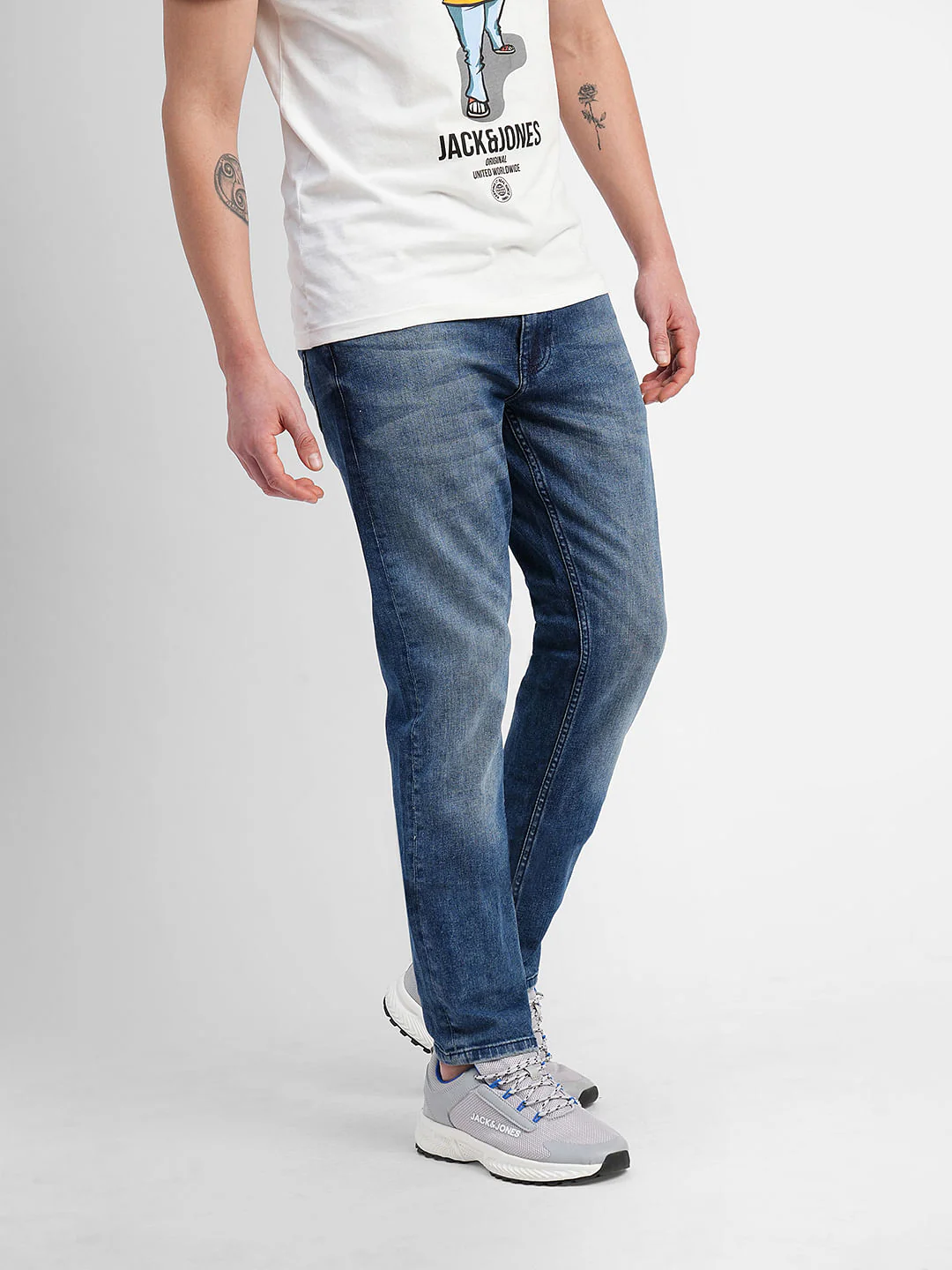 Blue Low Rise Washed Ben Skinny Fit Jeans - Image 3